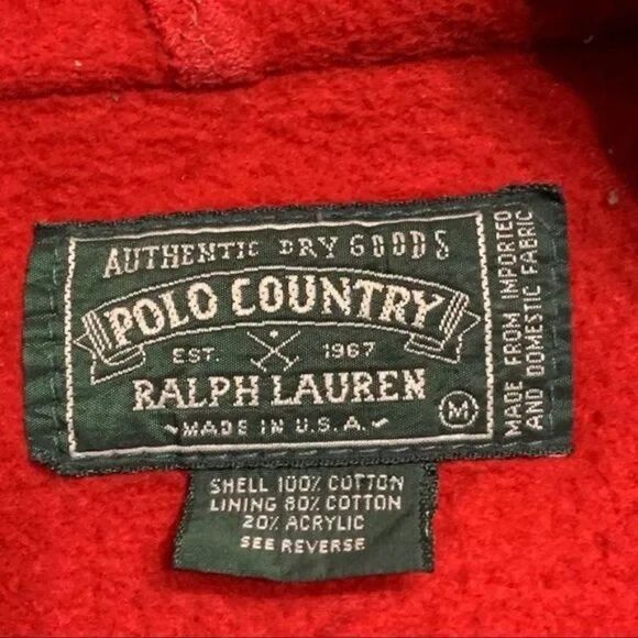 Vintage Ralph Lauren Denim Polo Country Denim Hoodie Sweater Trucker Jacket Sz M - Picture 2 of 13